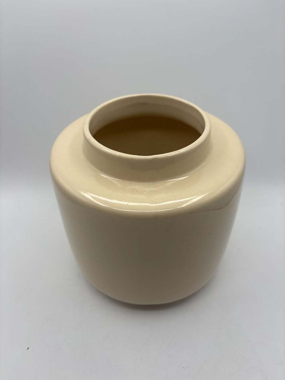 Vintage McCoy 1970s Cream Ceramic Canister/Cookie Jar Model 214